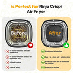 2 PCS Silicon Splatter Shield for Ninja Crispi Air Fryer Heat-Resistant Splash Guard,for Ninja Crispi Accessories,Crisp Containers,Crispy Replacement Parts Protects Kitchen from Oil– Black