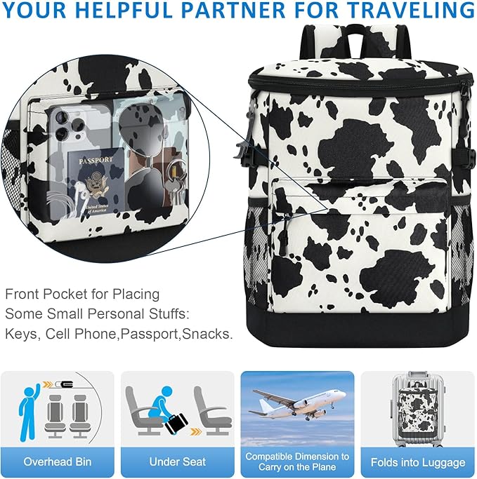 Cooler Backpack 33 Cans Backpack Coolers Insulated Leak Proof Soft Beach Cooler Bag for Men Women Ice Chest Backpack Camping Hiking Picnic Travel Cooler Lunch Backpack