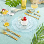 WDF 60pcs Clear Plastic Dessert Plates Disposable -7.5inch Small Disposable Clear Cake/Appetizer/Dessert Plastic Plates for Wedding, Party