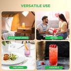 NutriChef 14.2 oz Highball Drinking Glasses Set of 4, Heavy Base Tall Glasses for Water, Liquor, Cocktail | Long Kitchen Glass for Drink and Juice - Clear