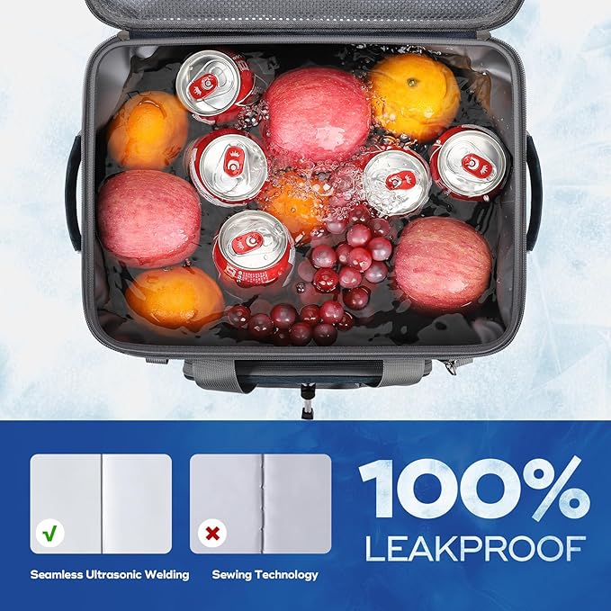 Maelstrom Soft Sided Cooler Bag, 30/40 Can Collapsible Insulated Ice Chest, Large Leakproof Camping & Travel Cooler for Kayaking & Beach