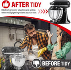 Pouring Shield for KitchenAid Tilt Head 4.5-5 QT (for Stainless Steel Bowls Only), for Kitchen aid Accessories and Attachments, Fully Enclosed Foldable Lid Mixer Bowl Cover, Not For Bowl Lift (Black)