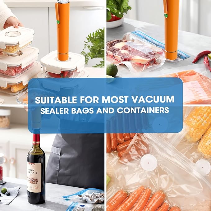 Vacuum Sealer Machine, Portable Handheld Vacuum Sealer with 40PCS Reusable Zipper Vacuum Bags (Vacuum Sealers+ 20 large+20 small vacuum seal bags)
