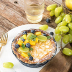 vicrays Ceramic Pie Pan for Baking - 5.5 inch Small Pie Plates Deep Dish Round Pot Casserole Mini Serving Bowl, Microwave Oven Safe for Dessert Apple Pie Cake Tart Pizza, Set of 6 - Blue