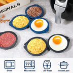 Webake 4 inch Silicone Air Fryer Egg Mold for Baking, Nonstick Microwave Egg Molds Mini Pancake, Muffin Top Pan, BPA Free Set of 6