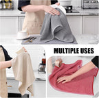 Homaxy Premium Kitchen Towels(18”x 28”, 6 Pack), Large Cotton Kitchen Hand Towels, Flat and Terry Dish Towels, 380 GSM Highly Absorbent Tea Towel Set with Hanging Loop, Red/Grey/Khaki