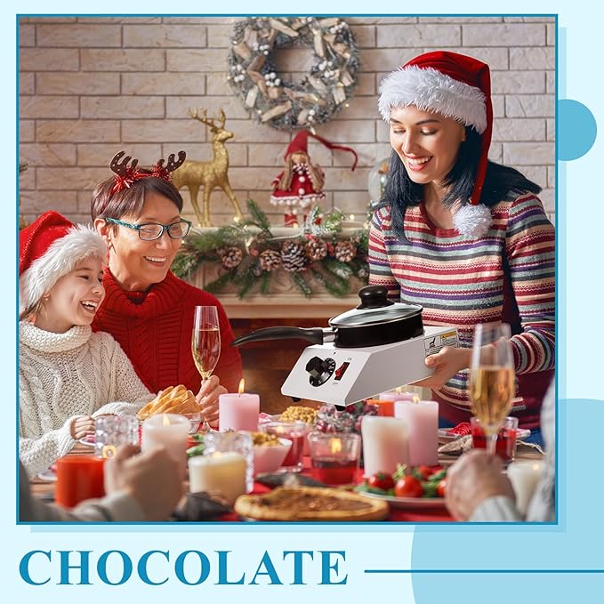 ROCEEI 1 Set Chocolate Boiler Electric Heating Chocolate Melting Tempering Machine with 1 Silicone Spatula Boiler for Melting for Candy(Single Pot)