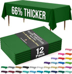 Party Solids 66% Thicker Premium Plastic Table Cloth Rectangle Table Cover 0.5 Mil 12 Pack Emerald Green Table Cloth 54 Inch x 108 Inch Disposable Tablecloth Won't Tear Easily Like Cheap Thin Brands