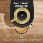 Nespresso Festive Vertuo Pop+ Deluxe Coffee and Espresso Maker by Breville with Milk Frother, Matte Black Gold