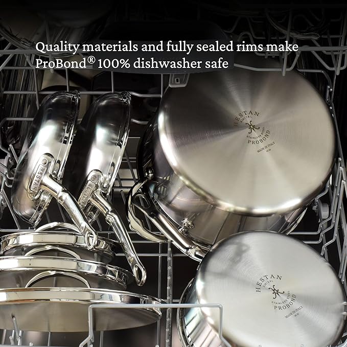 Hestan ProBond Forged TITUM - Professional Clad Stainless Steel, Nonstick, 10-Piece Cookware Set, Induction Compatible, Made without PFOAs