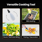 Silicone Pastry Brush, All-in-One Silicone Basting Brush with Sauce Bottle, Heat Resistant BBQ Accessories and Cooking Gadgets, BPA-Free Oil Dispenser for Cooking, Baking, Grilling(Black)