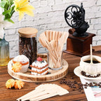 Bokon 600 Pieces 6.3 Inch Coffee Stir Sticks Wooden Kayak Paddle Shaped Sticks Coffee Stirrers Wood Wooden Stirrer Hot Cocoa Stir Sticks for Tea, Honey, Hot and Cold Drinks
