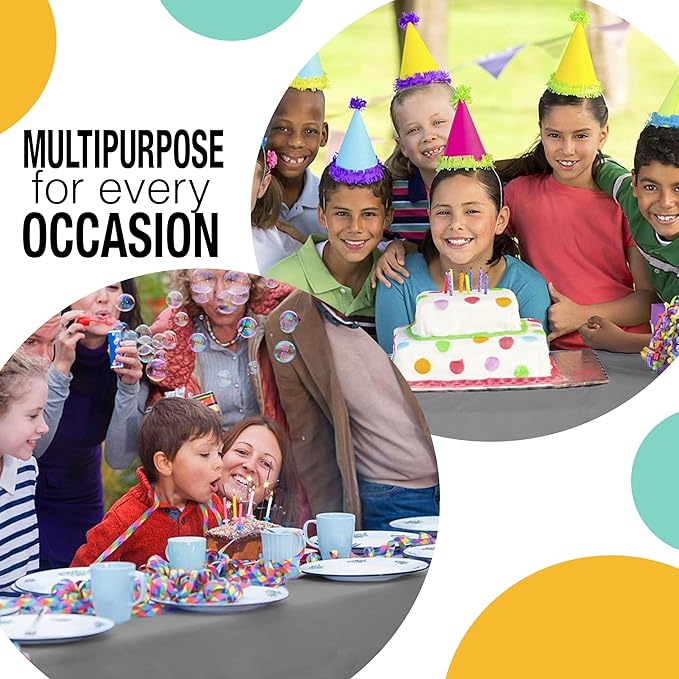 Exquisite Party Solids 54 Inch X 300 Feet Silver Plastic Table Cover Roll in A Cut - to - Size Box with Convenient Slide Cutter. Cuts Up to 36 Rectangle 8 Feet Plastic Disposable Tablecloths