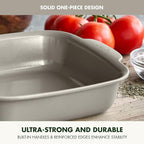 GreenPan Premiere Ovenware Healthy Ceramic Nonstick 8" Square Cake Baking Pan, PFAS-Free, Warp-Free Bakeware, Durable Quick Heating, Oven & Broiler Safe to 600F, Dishwasher Safe, Taupe