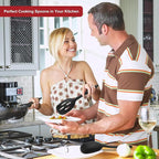 2 Pack Large Silicone Cooking Spoon with Measuring Mark, Premium Non-Stick Solid and Slotted Serving Spoons Set, Heat Resistant Kitchen Utensils for Mixing, Stirring, Scooping, Scraping