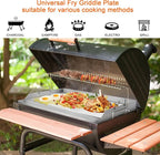 GasSaf Universal Stainless Steel Griddle, 25" x 16" Rectangular Cooking Griddle Plate Insert for Gas Grills/Stove, Large Grill Flat Top Pan with Grease Groove and Removable Handles for Camping