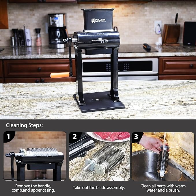 Manual Meat Tenderizer Machine, Stainless Steel Meat Cuber Tenderizer Machine for Beef and Chicken