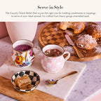 MACKENZIE-CHILDS Enamel Relish Dish, Small Serving Bowl for Entertaining, Black-and-White Courtly Check