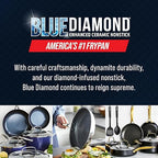 Blue Diamond Hybrid Nonstick Stainless Steel 1.57QT Saucepan with Glass Lid, PFAS-Free Ceramic Diamond Bond Pot, Dishwasher Safe, Stay-Cool Handle, Induction Ready, Compatible with All Cooktops