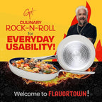 Guy Fieri's Flavortown 2-Piece Ceramic Cookware Set, Nonstick Frying Pan Set 10" and 12", Easy-Clean Kitchen Cookware, Made without PFAS PTFE PFOA, Induction Compatible, Dishwasher Safe, Blue & White
