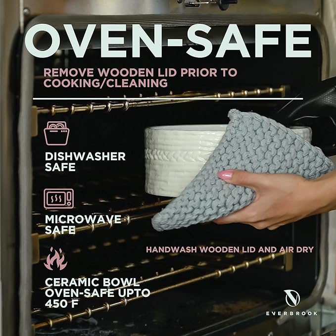 Authentic Wood and Ceramic Tortilla Warmer - Tortilla Holder with Lid - Bread Warmer - Pancake Holder- Roti Box - 8.5 Inches