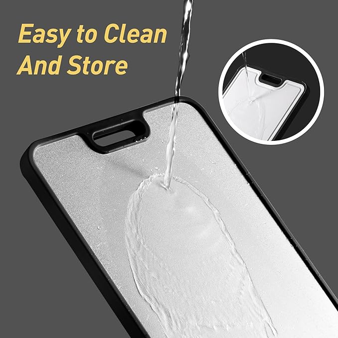 2 in 1 Pure Titanium Cutting Boards for Kitchen Chopping Board with Handle Large Big Small Kitchen Meat Butcher Block Not Stainless Steel Wood Bamboo Glass Rubber Plastic Silicone Acrylic Teak Sink