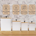 Kitchen Canisters for Countertop Set of 4 with Customizable Chalkboard Labels & Marker Pen - Big Iron Kitchen Canisters with Airtight Lids - Canisters Sets for the Kitchen - White Kitchen Canister Set