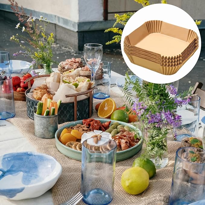 Air Fryer Liners Disposable,400PCS Victoyaw 9 Inch Square Air Fryer Parchment Paper Liners for 5-8QT,Airfryer Paper Liners for Ninja AF141 AF181 5 6 6.5 qt Instant Pot Vortex Plus 6QT Chefman 7 8 QT