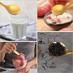 5 PCS Short Handle Spoons Gold Mini Scoops Stainless Spoons for Canisters Small Coffee Scoops Candy Scoops for Condiments Tea Desserts Coffee