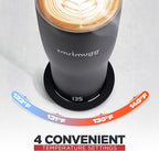 X Heated Coffee Mug 19 oz., 8 Hour Battery Life, Self-Heating, Adjustable Temp Controlled, LCD Screen, One Button Temperature Adjustment, Includes Cover with Magnetic Slider (Black) (Black)