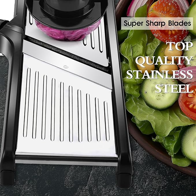 Mandoline Slicer,Masthome Mandoline Food Slicer for Kitchen,Adjustable Mandolin Food Slicer, Potato Cutter,Vegetable Cutter,Onion Mandalins,French Fry Cutter Julienne Slicer-Send Cut Resistant Gloves