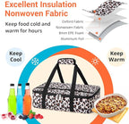 Lunch Bag - Large Insulated Casserole Carrier, Reusable Lunch Box for Men/Women, Insulated Lunch Bag Leakproof Lunchbox for Men Adults Work Picnic Hiking Beach (Leopard Print) 17.12" x 11.42"x 4.53"