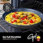 Guy Fieri's Flavortown Laser Titanium 2 Pcs Fry Pan Set 8.5" and 10" - Non-stick Cookware Set Without PFAS, PTFE, or PFOA, 3x More Durable, Dishwasher Safe, Oven Safe