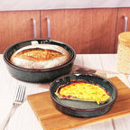 Ceramic Pie Pan Quiche Baking Dish Set of 2, Round 7.5 Inch Au Gratin Baking Dishes, 17 Ounces Non-Stick Tart Pan, Pie Plate for Apple, Oven, Dishwasher and Microwave Safe