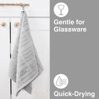All-Clad Solid Kitchen Towels: Highly Absorbent, Super Soft Long Lasting - 100% Cotton, 17"x30" Tea Towels for Cleaning & Drying Dishes, Pans, Glassware, or Countertops, (2-Pack), Titanium Gray