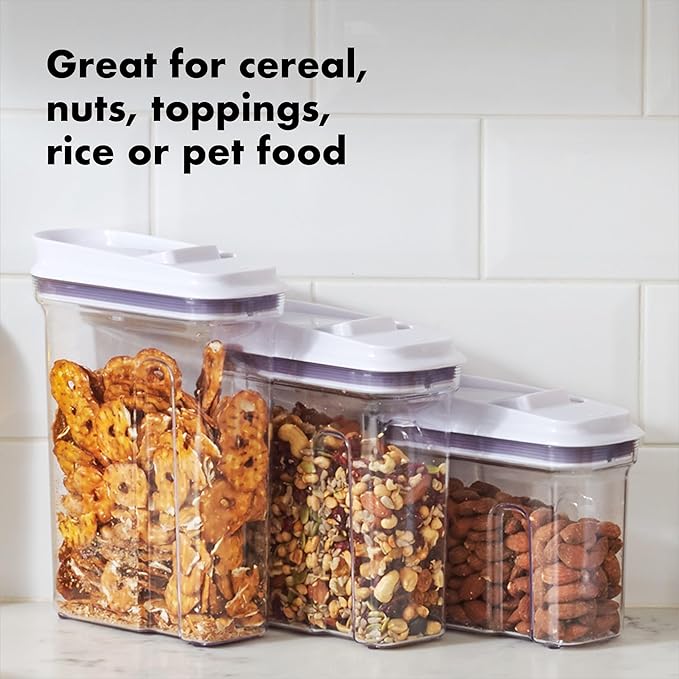 OXO Good Grips Airtight POP Large Cereal Dispenser (4.5 Qt),White (Pack of 8)