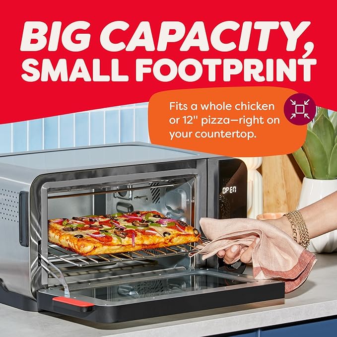 Instant Pot 6-Slice InstantHeat 10-in-1 Air Fryer Toaster Oven, Air Fry, Roast, Bake, Sear Crisp, Toast, Bagel, Broil, Dehydrate, Reheat, and Make Pizza