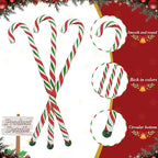Christmas Candy Cane Glass Stir Sticks - 7.1" Cute Swizzle Stick for Coffee & Cocktails - Festive Red, Green& White Striped Design - Holiday Party Drink Mixers Essentials (5-Pack)