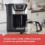 Black and Decker BLACK+DECKER 12-Cup Mill and Brew Coffeemaker, Black, CM5000B