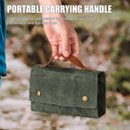 TOBWOLF Portable Spice Bag for Travel, Camping Spice Kit with 8 Jars, 2 Salt/Pepper Grinders, 1 Oil Spray, Foldable Canvas Seasoning Storage Bag, Condiment Container Set for Outdoor Picnic BBQ - Green