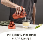 Mixology & Craft Bartender Kit: 10-Piece Cocktail Shaker Set with Dark Bamboo Stand | Complete at Home Bar Set with Bar Accessories | Great Housewarming Gift | Leak-Proof Design (Copper)