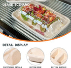 25-Pack 100% Compostable Biodegradable Paper Taco Holders, Eco-Friendly Disposable Paper Taco Tray for Taco Tuesday, Lazy Susan Taco Bar (25-pack)