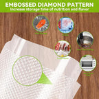 HytusCooking [6 Pack] Vacuum Sealer Bags Rolls, 3 Rolls 11" x 20' & 3 Rolls 8" x 20', Heavy Duty Multi-Layer Commercial Grade Food Storage Bags for Sous Vide, Meal Prep [BPA-Free]