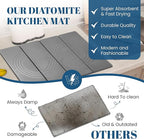 Premium Stone Dish Drying Mat – Large Foldable Kitchen Counter Mat, Super Absorbent Diatomaceous Earth with Coasters, Brush & Anti-Slip Pad – Fast Drying, Dark Gray Zen Design
