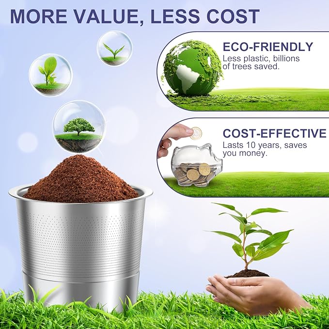 Reusable K Cups Refillable for Keurig: K Cup Reusable Coffee Pods for Keurig 1.0 & 2.0 Coffee Machine, Stainless Steel Coffee Filters - Easy to Clean,Lid-Body Tight Seals,Stratum Flow Tech