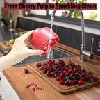PCTC Cherry Pitter Tool - Pit Remover for Cherries, Multi-Functional Fruit & Vegetable Tool, Quick Release Remove 7 Cherry Pits at Once, Kitchen Gadget for Easy Prep (Red)