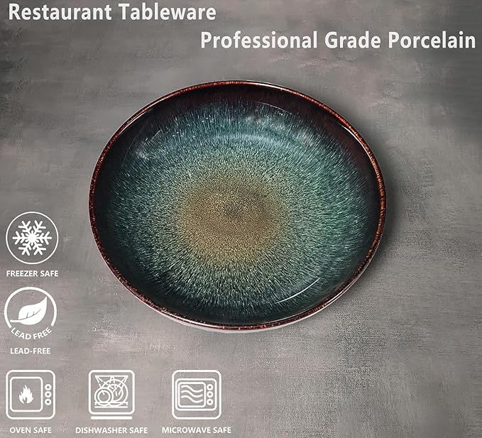 Soup bowl Soup plate Large Pasta Bowls 56 ounce, Set of 2, Serving,Salad,Dinner,deep Plate/Wide Bowl,Microwave, Oven, Dishwasher Safe Kitchen Dinnerware,Modern Porcelain Dishes 10 inch