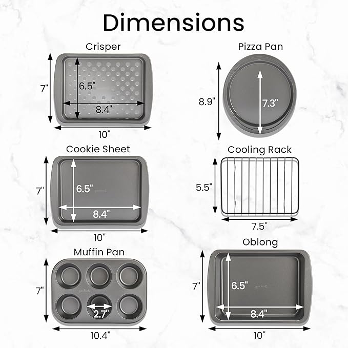GoodCook Everyday Nonstick Toaster Oven 6pc Set, Gray