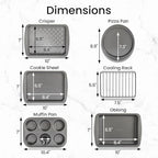 GoodCook Everyday Nonstick Toaster Oven 6pc Set, Gray