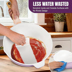 AOSION 12 Inch Nonstick Ceramic Deep Frying Pan,5.5QT Sauté Pan with lid,Large Skillet with Steam Rack,Healthy Jumbo Cooker,Stay Cool Handle,Induction Compatible, PFOA & PFAS Free. (PURPLE)